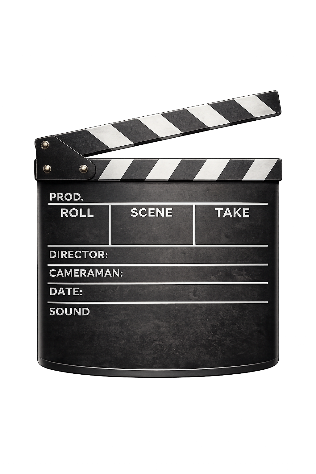 Broadcast show production clapperboard